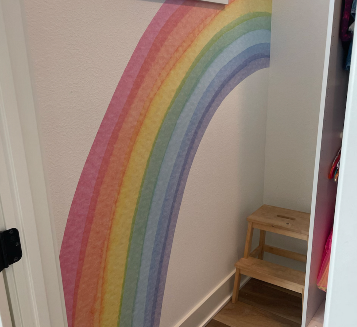 Half Rainbow Wall Sticker Watercolor Wall Decal For Nursery