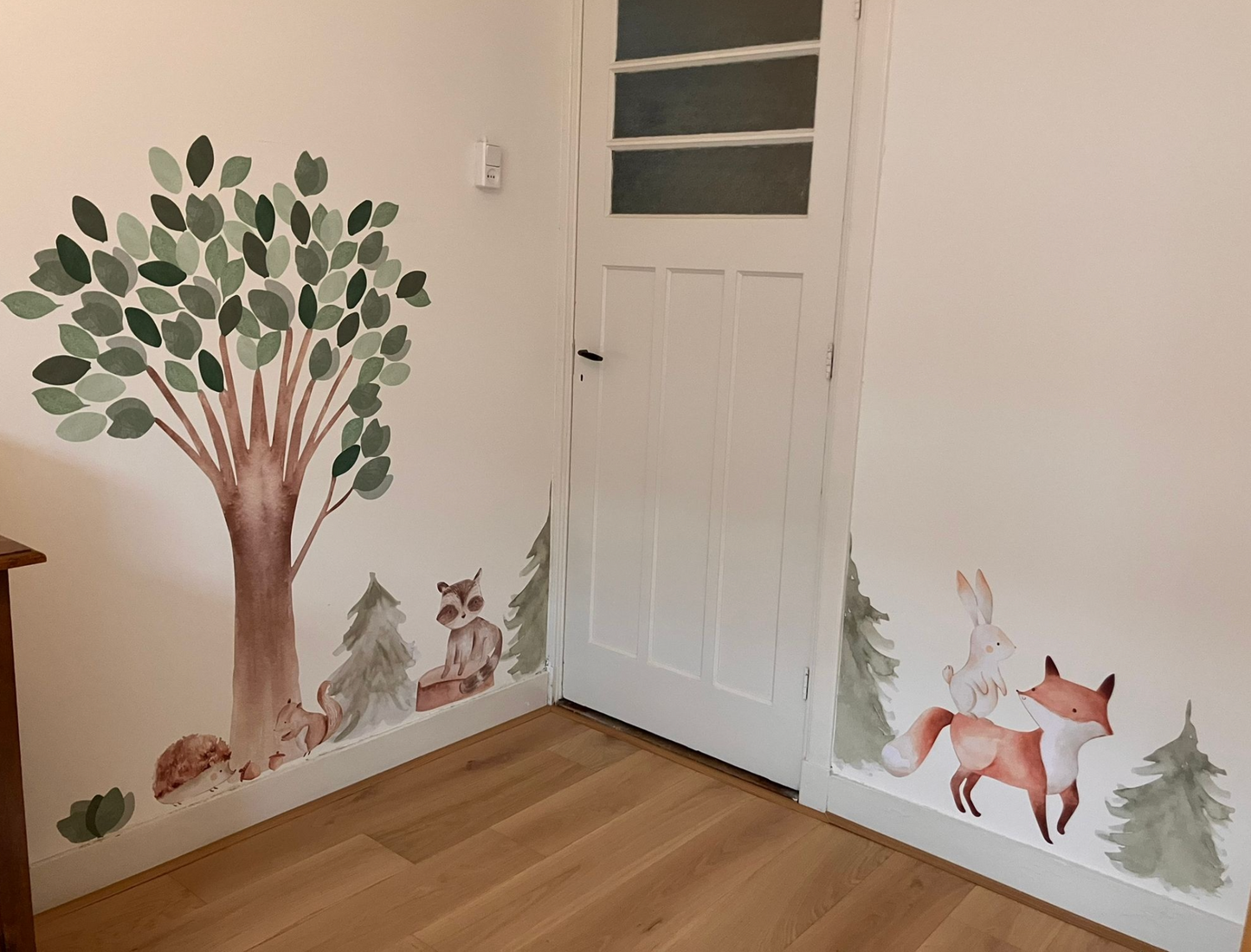 Large Forest Tree Wall Decal with Woodland Animals - Peel & Stick Nursery Sticker