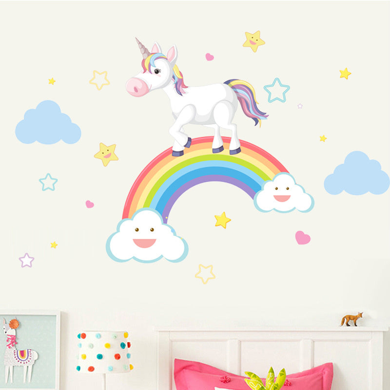Unicorn regenboog sticker kinderkamer
