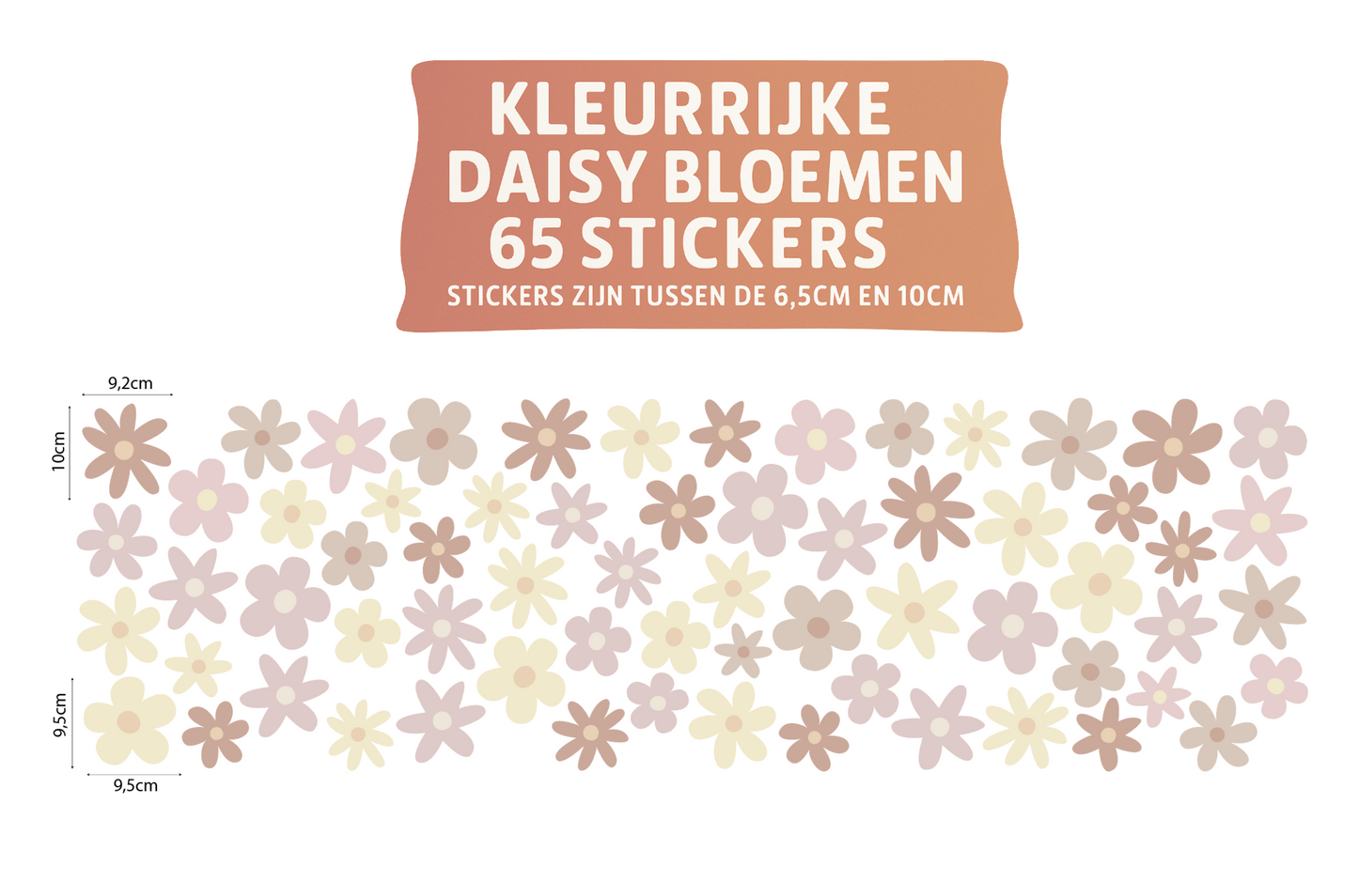 Daisy bloemen - madeliefjes muurstickers 65 stuks