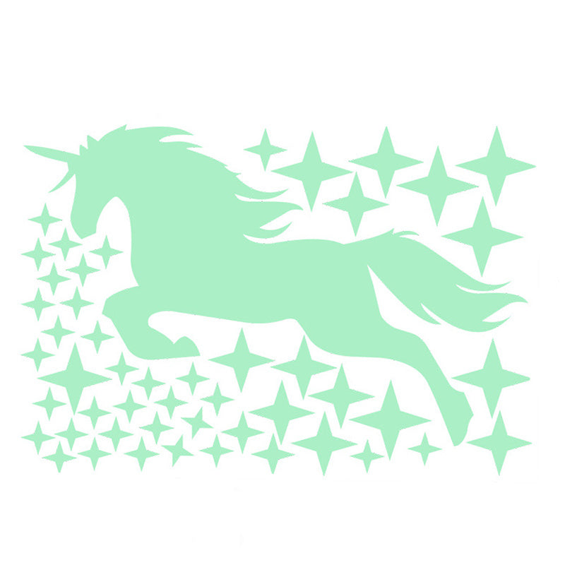 Muursticker unicorn / eenhoorn glow in the dark babykamer