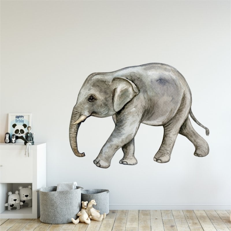 Muursticker baby olifant jungle kinderkamer