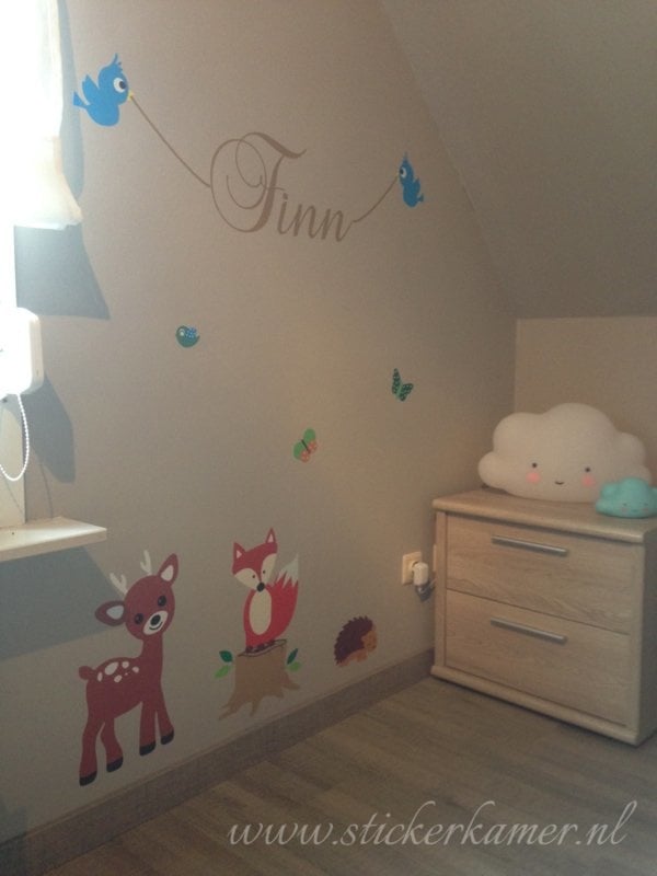 Muursticker boom met dieren - beesten babykamer / kinderkamer