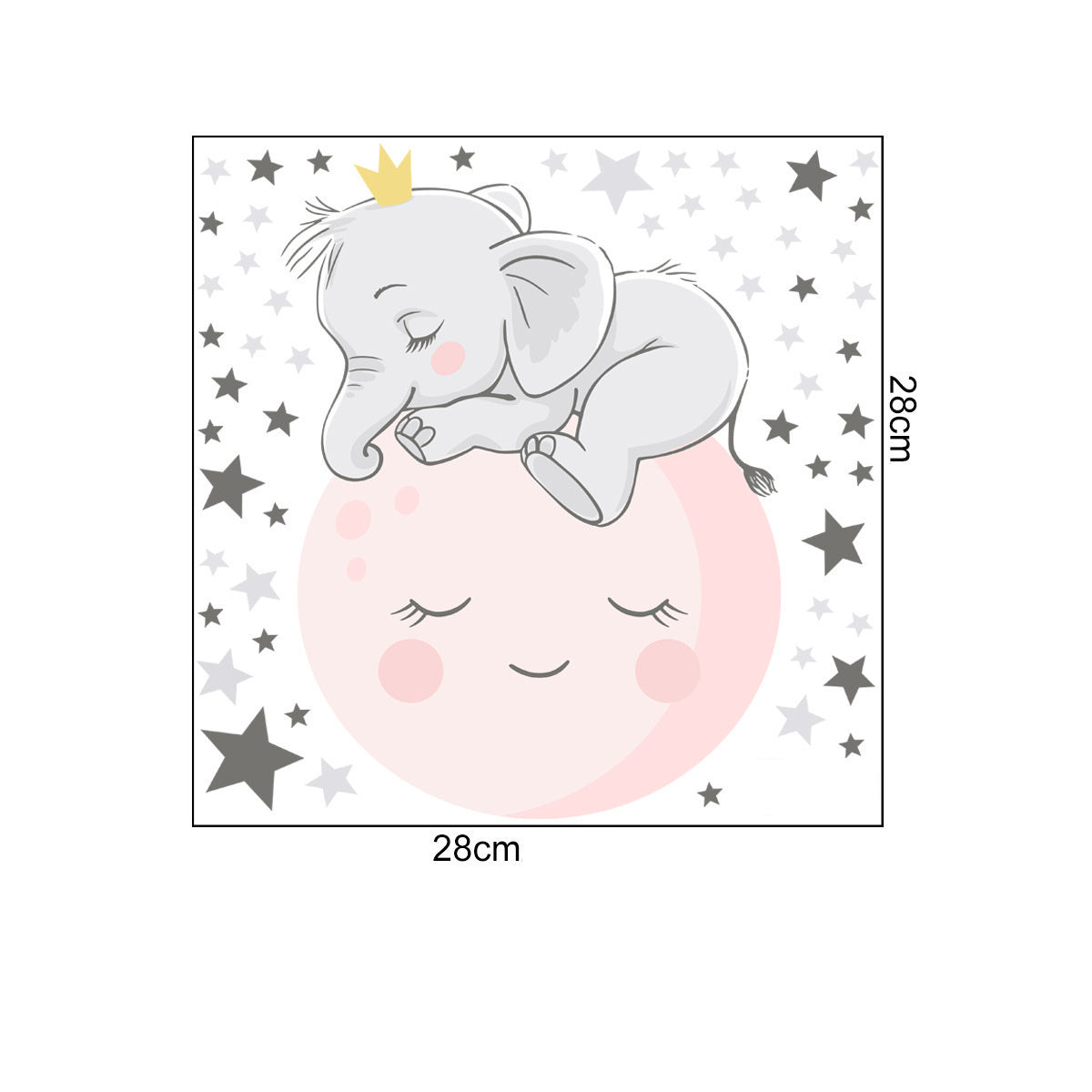Muursticker glow in the dark olifant babykamer