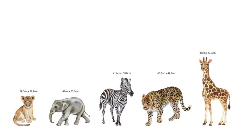 Muursticker jungle dieren set XL kinderkamer