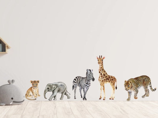 Muursticker jungle dieren set XL kinderkamer