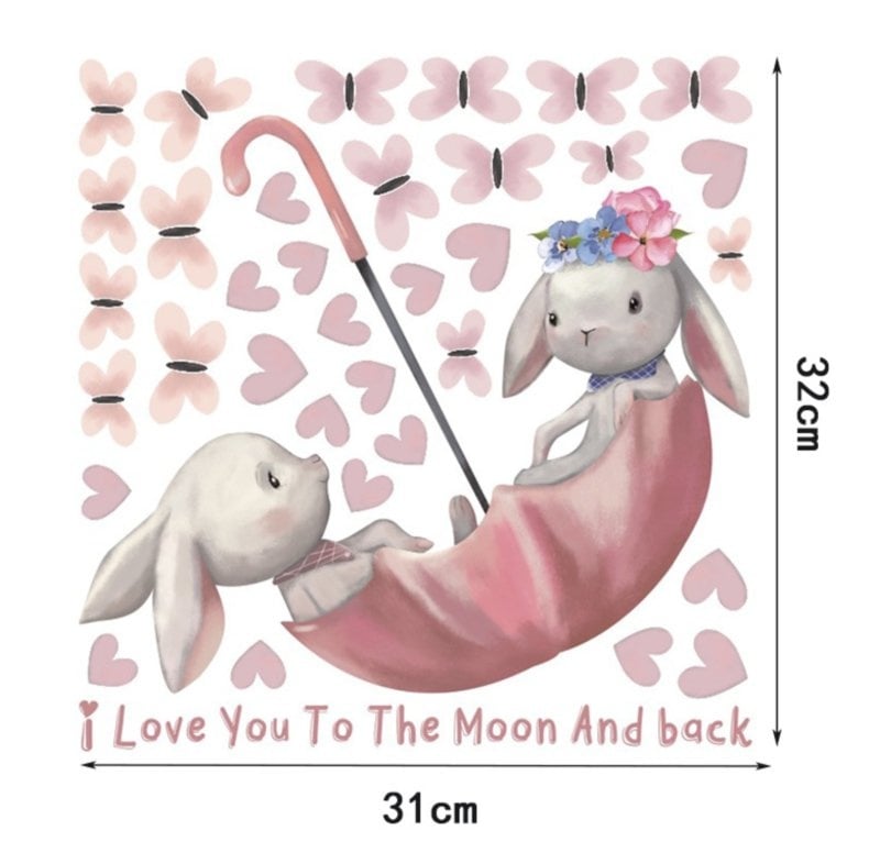 Muursticker konijn babykamer - kinderkamer