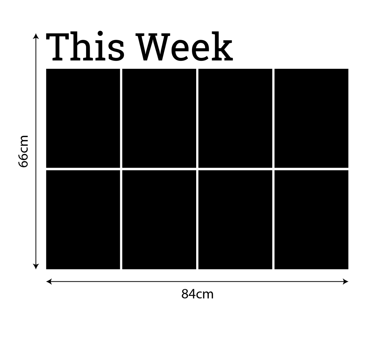 Muursticker krijtbord weekplanner this week zwart