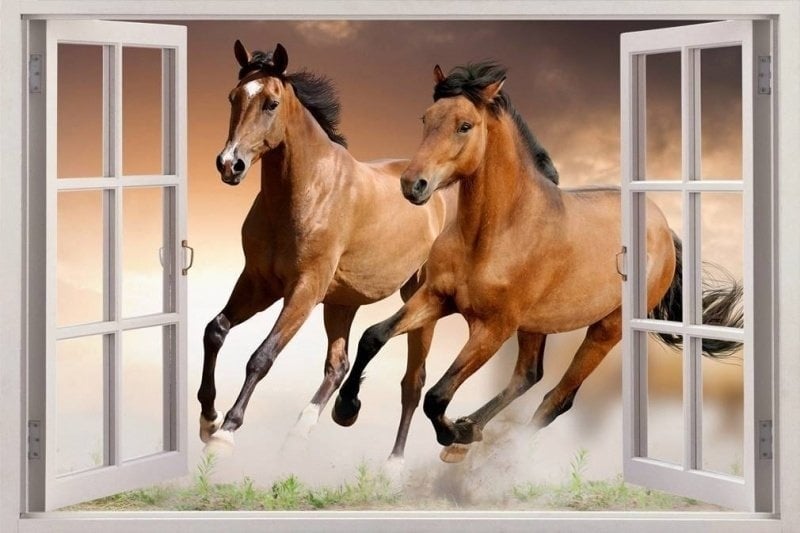 Muursticker paarden