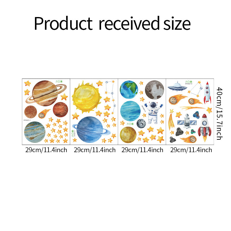 Muursticker ruimte planeten kinderkamer
