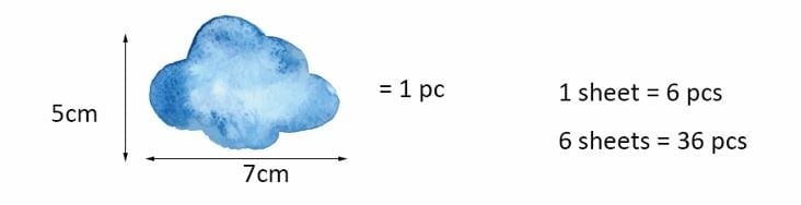 Muursticker wolken patroon mini kinderkamer