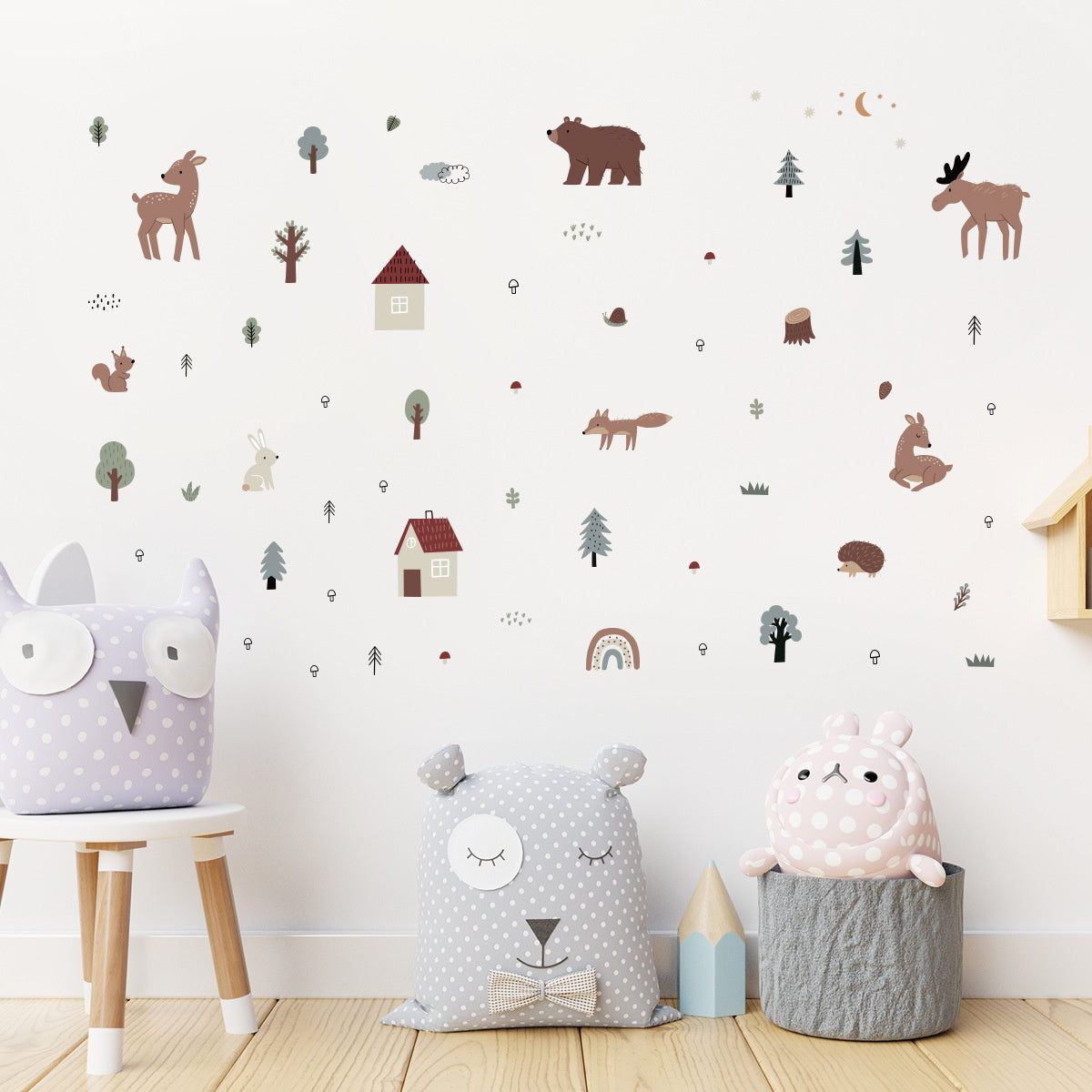 Bosdieren Muurstickers Set – Schattige Decoratie voor de Kinderkamer