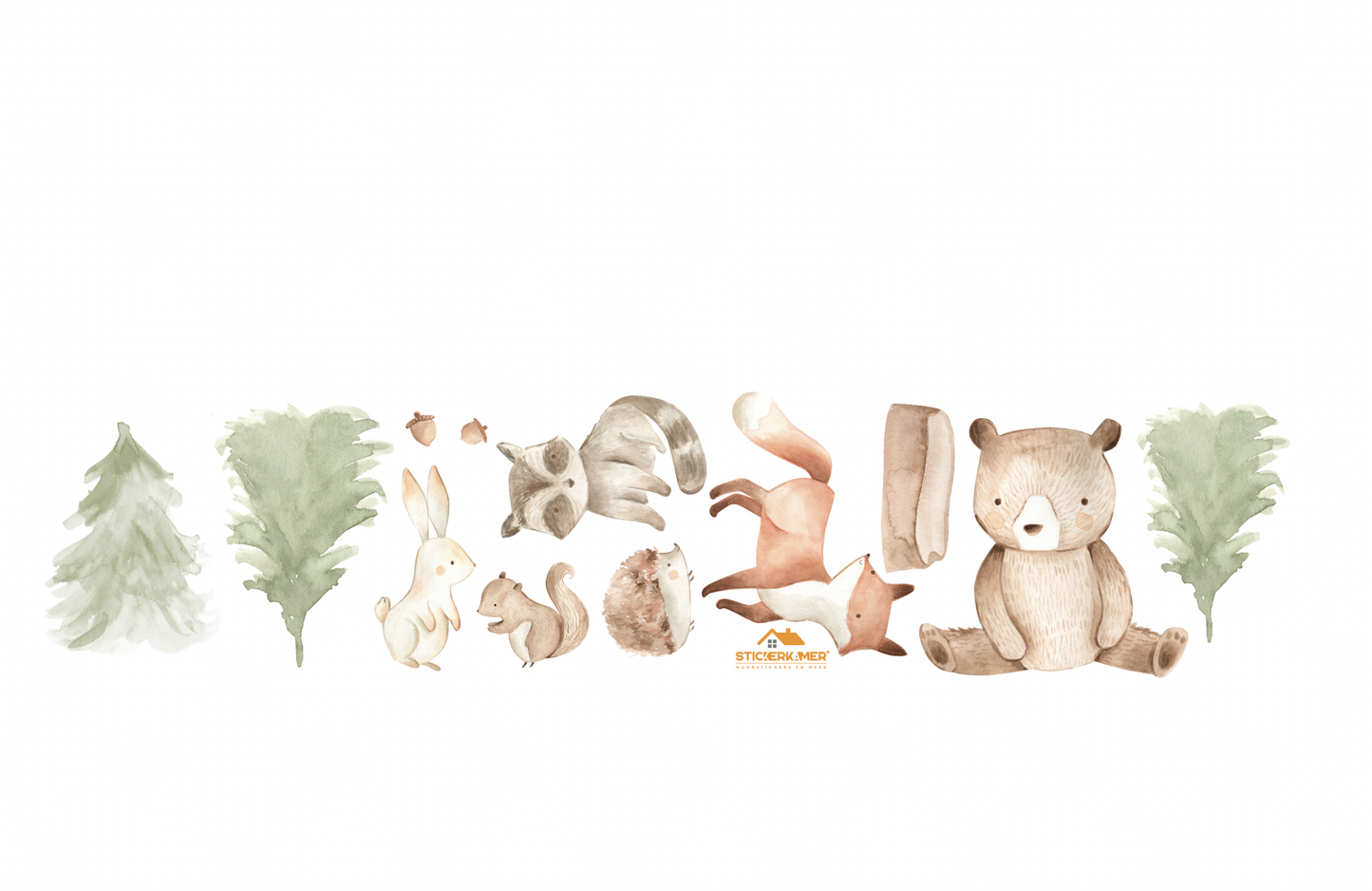 Muursticker dieren in het bos kinderkamer