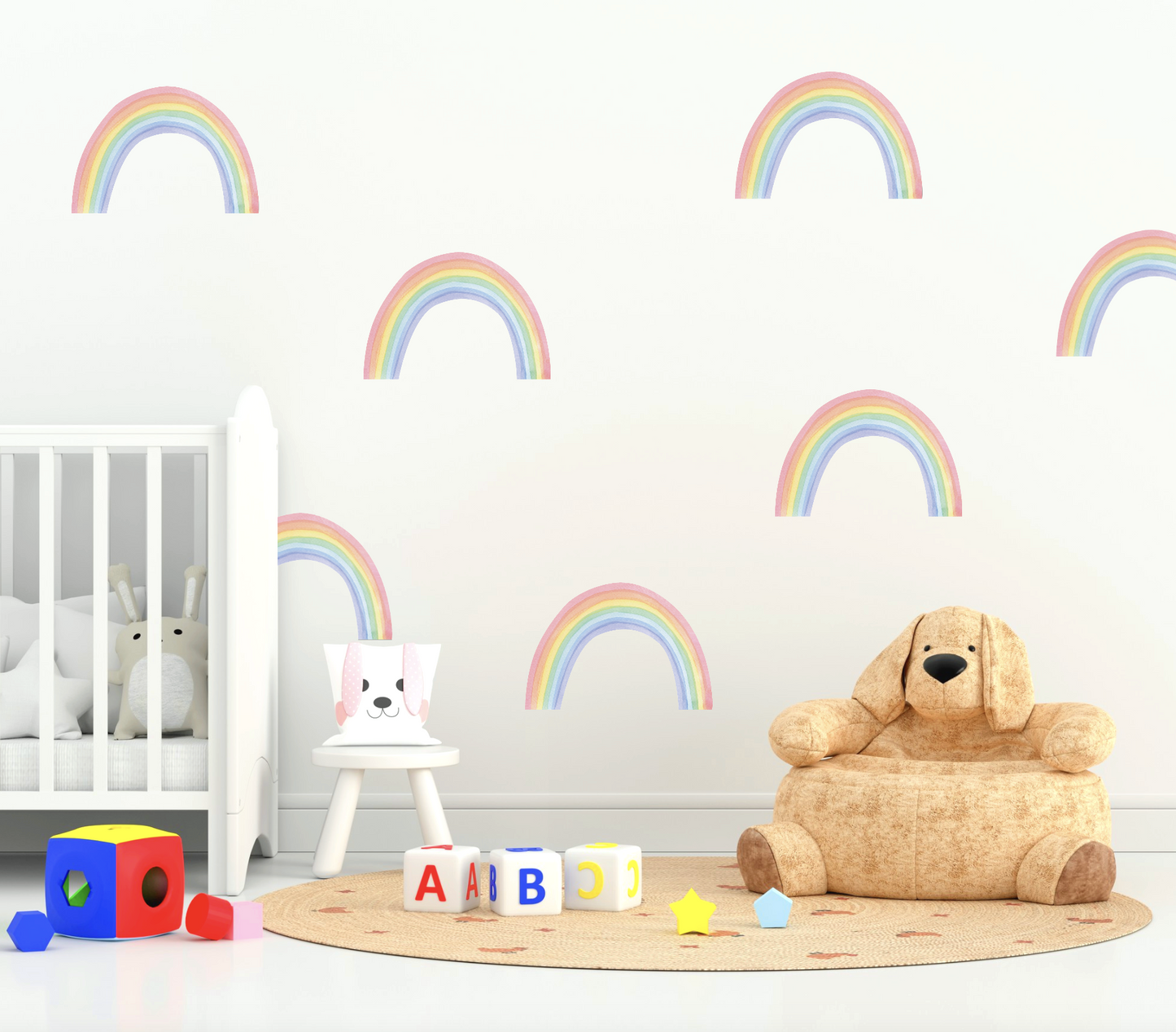 Pastel rainbow wall stickers medium