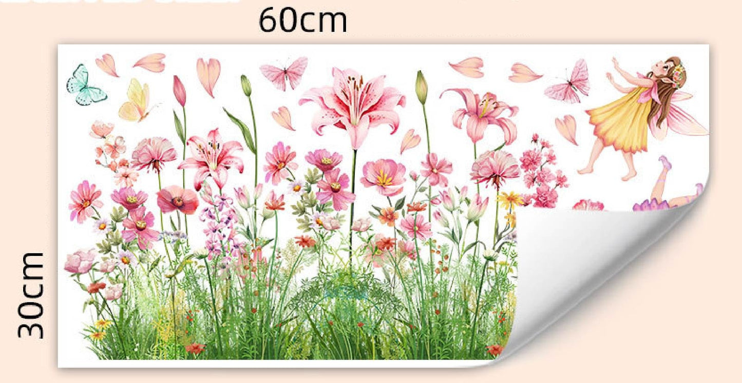 Statische Raamsticker Bloemen & Feeën – Dubbelzijdig Zichtbaar & Herbruikbaar