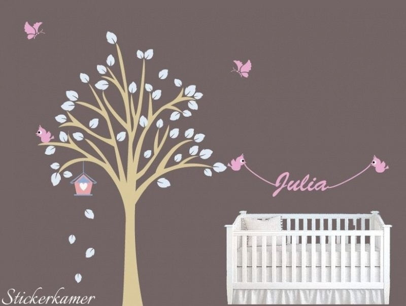 Muursticker design boom met naam