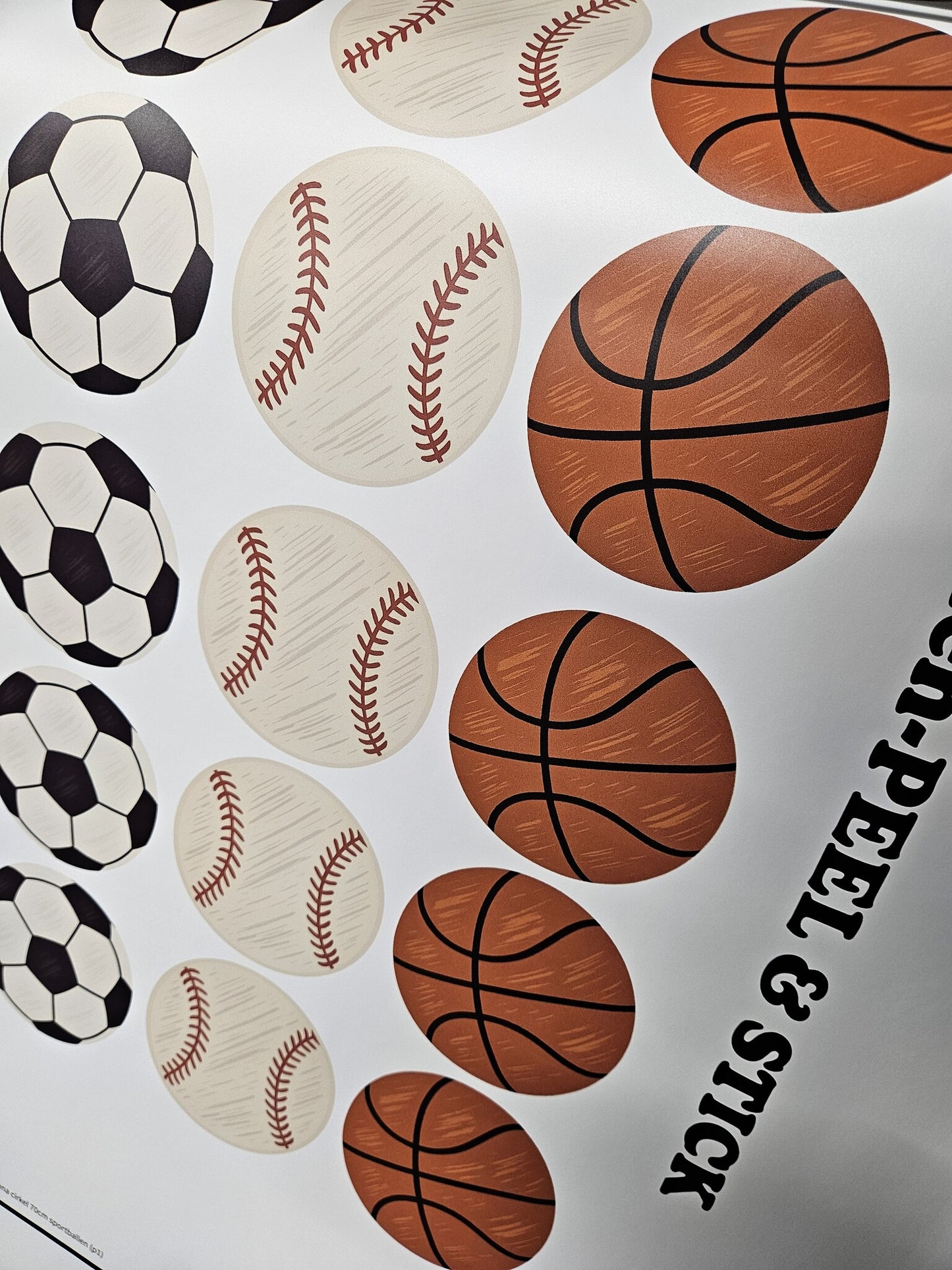 Sportballen muurstickers – rugby, voetbal, tennis, honkbal & basketbal