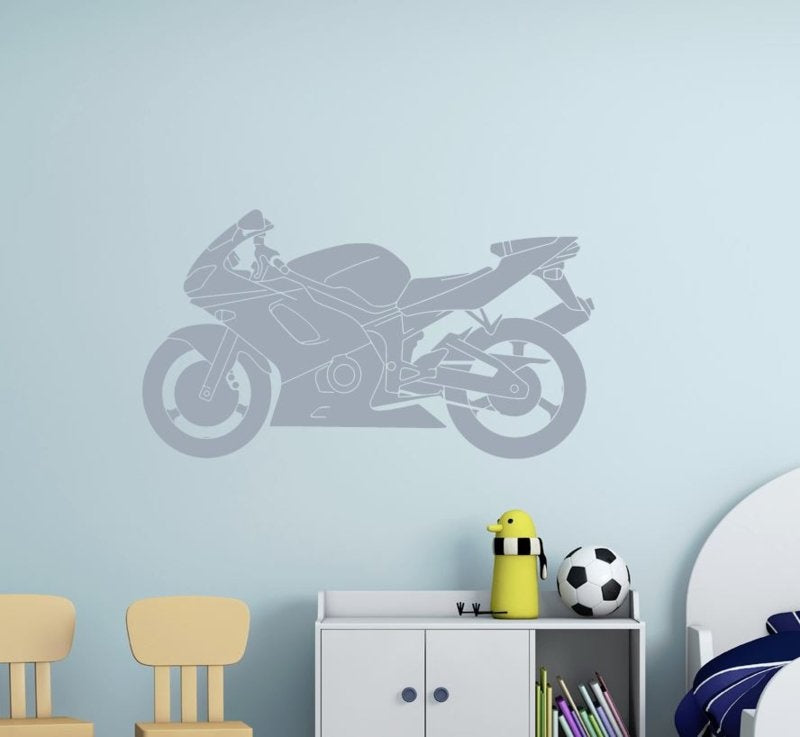 Muursticker motor fiets kinderkamer decoratie jongen