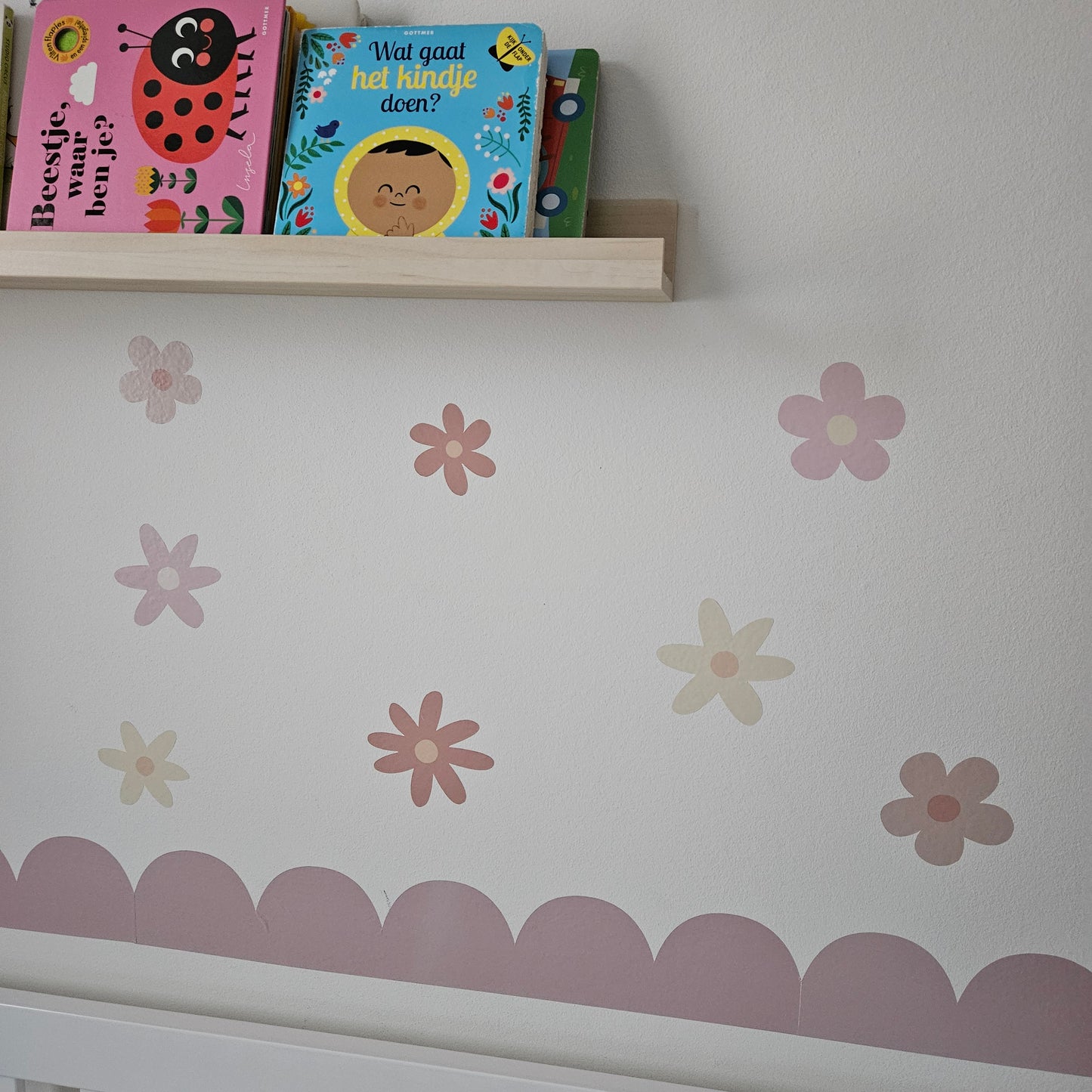 Boho Neutral Daisy Wall Decal Sticker Set (65-Pack)