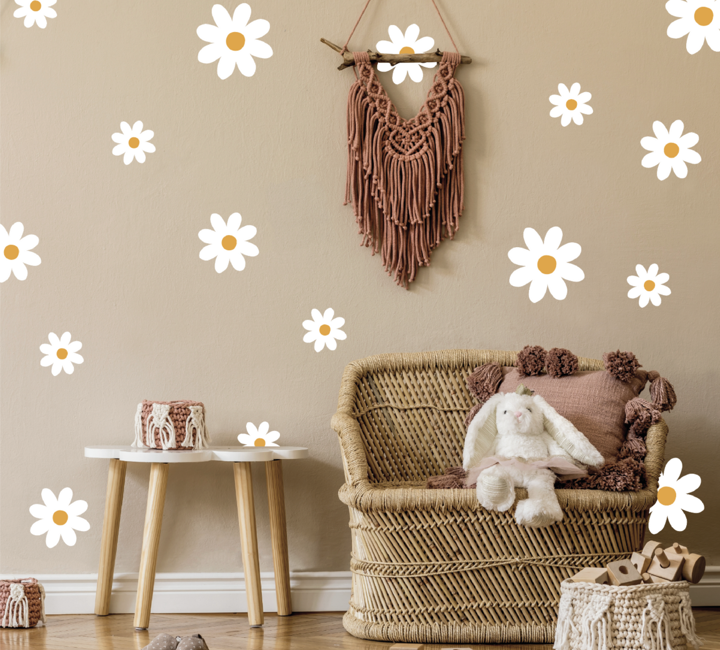 Custom Color Daisy Wall Decal - Peel & Stick Floral Sticker