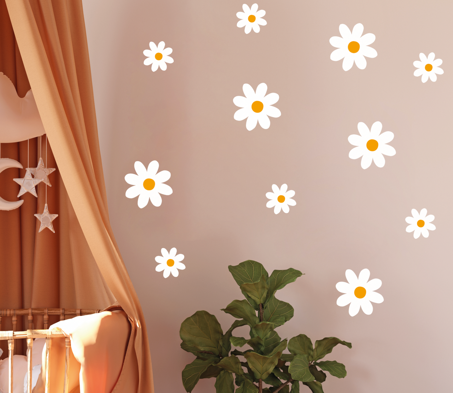 Custom Color Daisy Wall Decal - Peel & Stick Floral Sticker