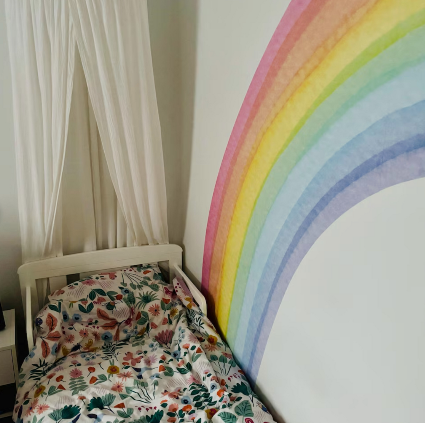 Half Rainbow Wall Sticker Watercolor Wall Decal For Nursery