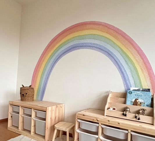 Rainbow Wall Sticker Watercolor Wall Decal For Nursery, Rainbow Wall Decal
