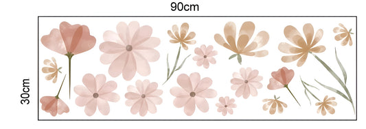 Boho Watercolour Flower Wall Stickers