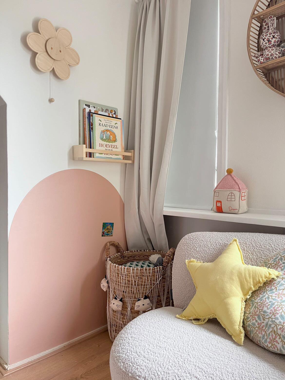 100cm x 80cm - Muursticker magneet met krijtbord functie - Cloudy Pink