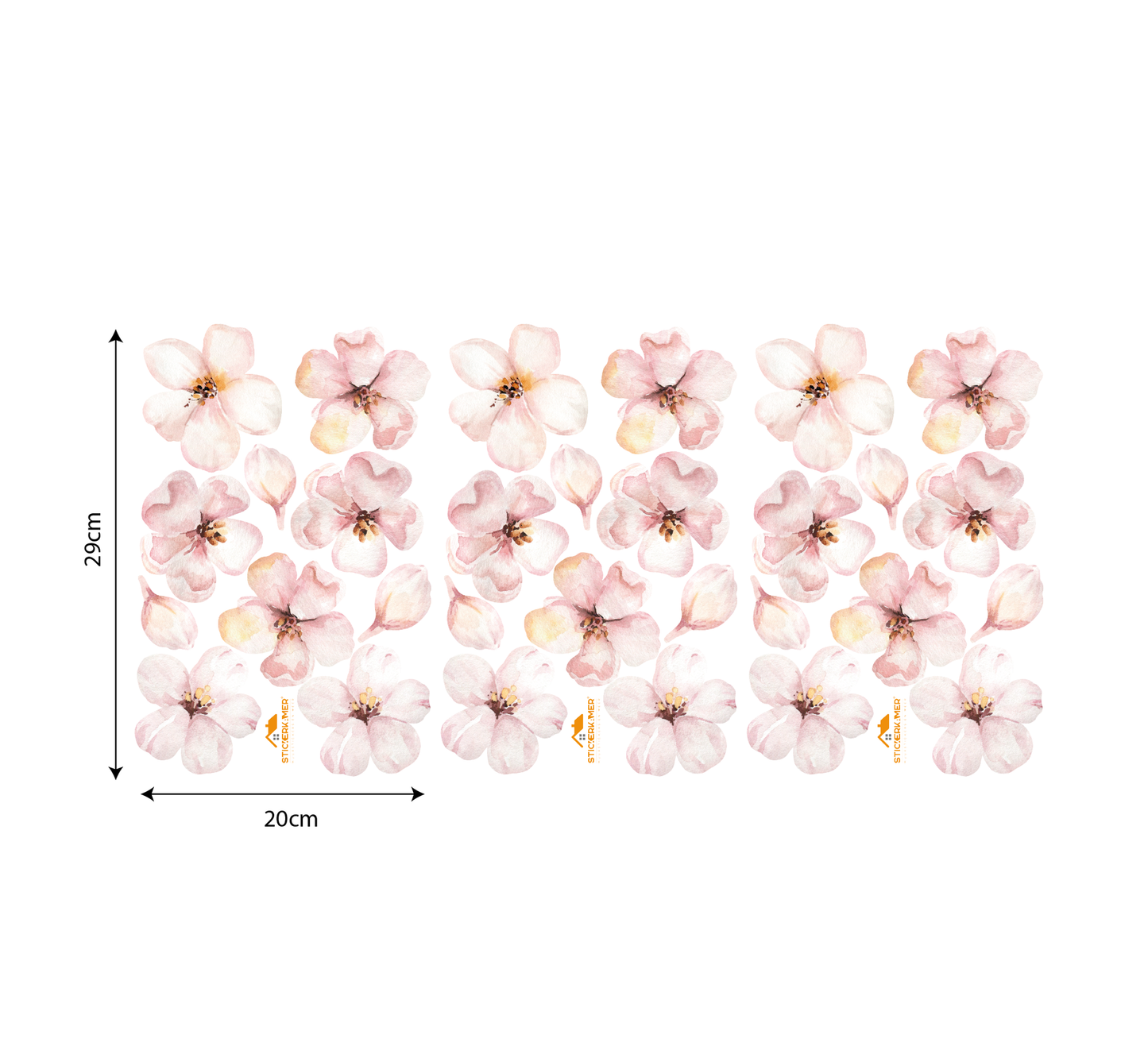 Boho Aquarel Bloesem Bloemen Muurstickers