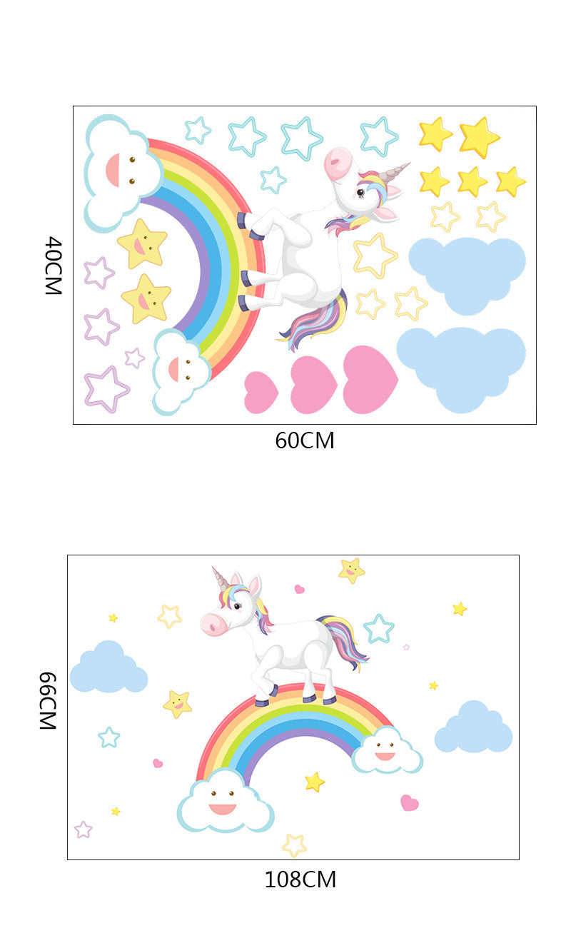 Unicorn regenboog sticker kinderkamer