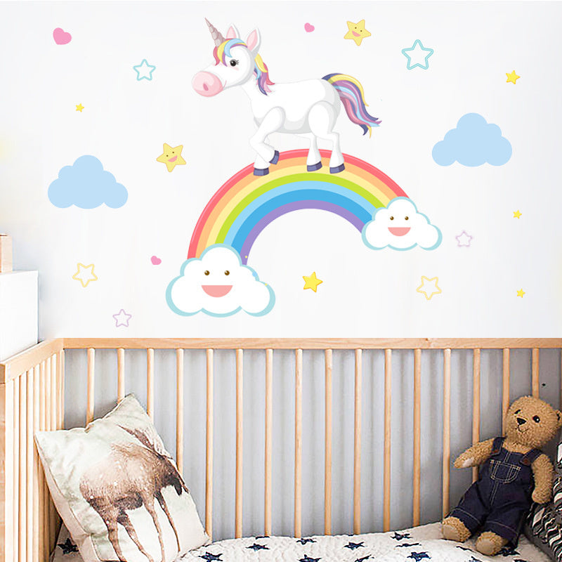 Unicorn regenboog sticker kinderkamer