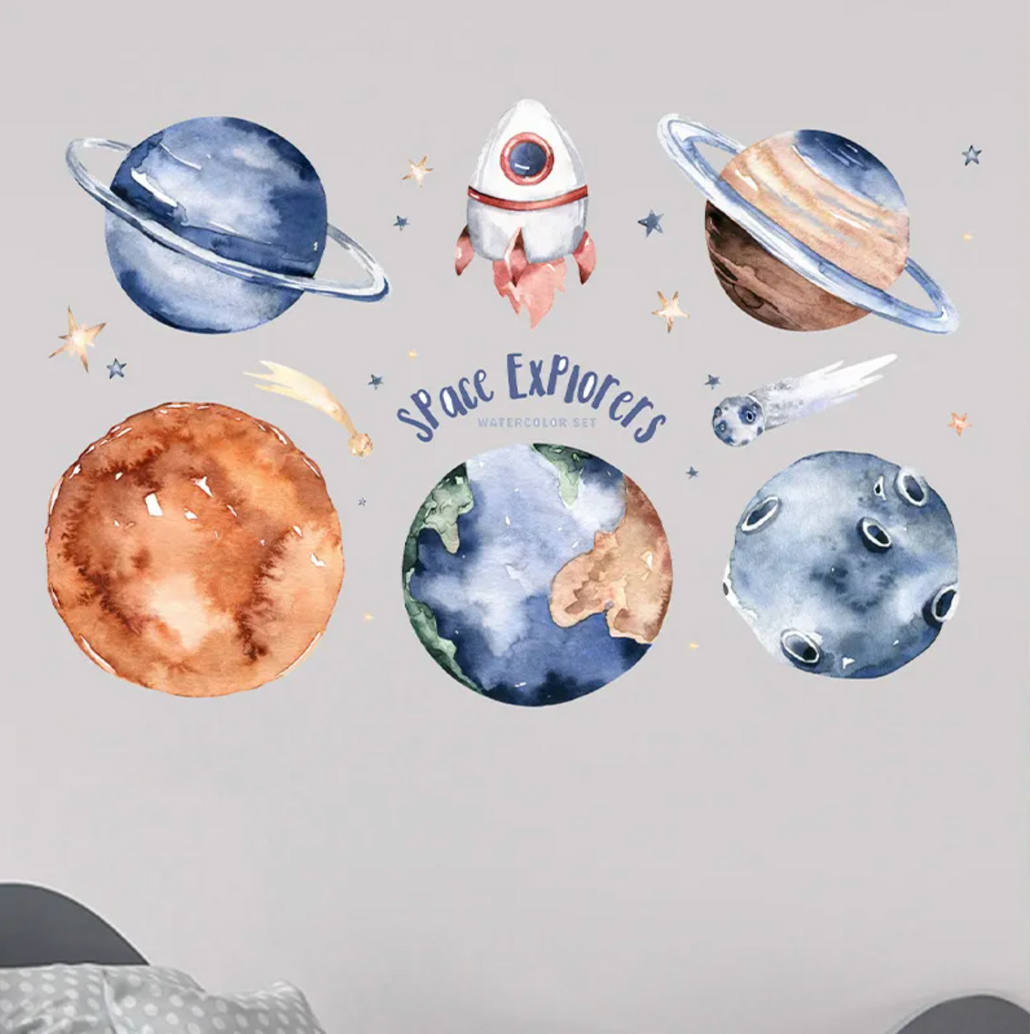Planeten ruimteschip muurstickers