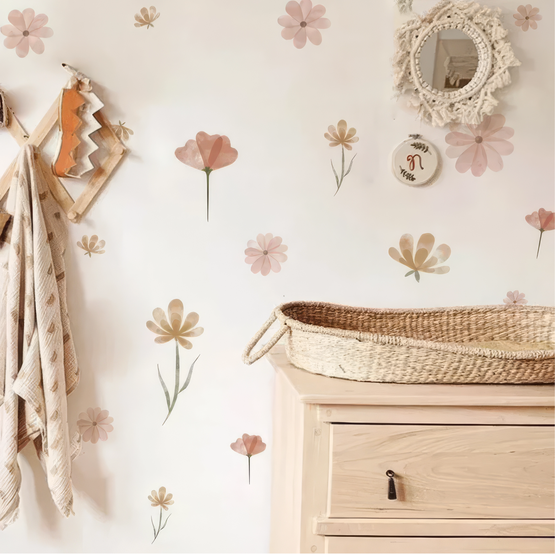 Boho Aquarel Bloemen Muurstickers