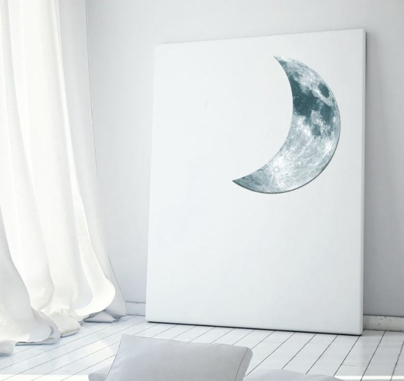 Muursticker maan glow in the dark  30 cm hoog babykamer