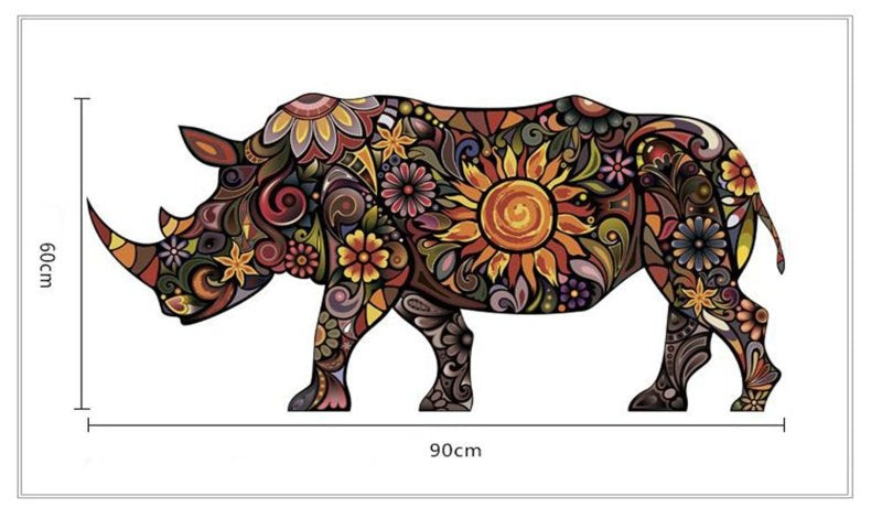 Muursticker neushoorn interieur decoratie