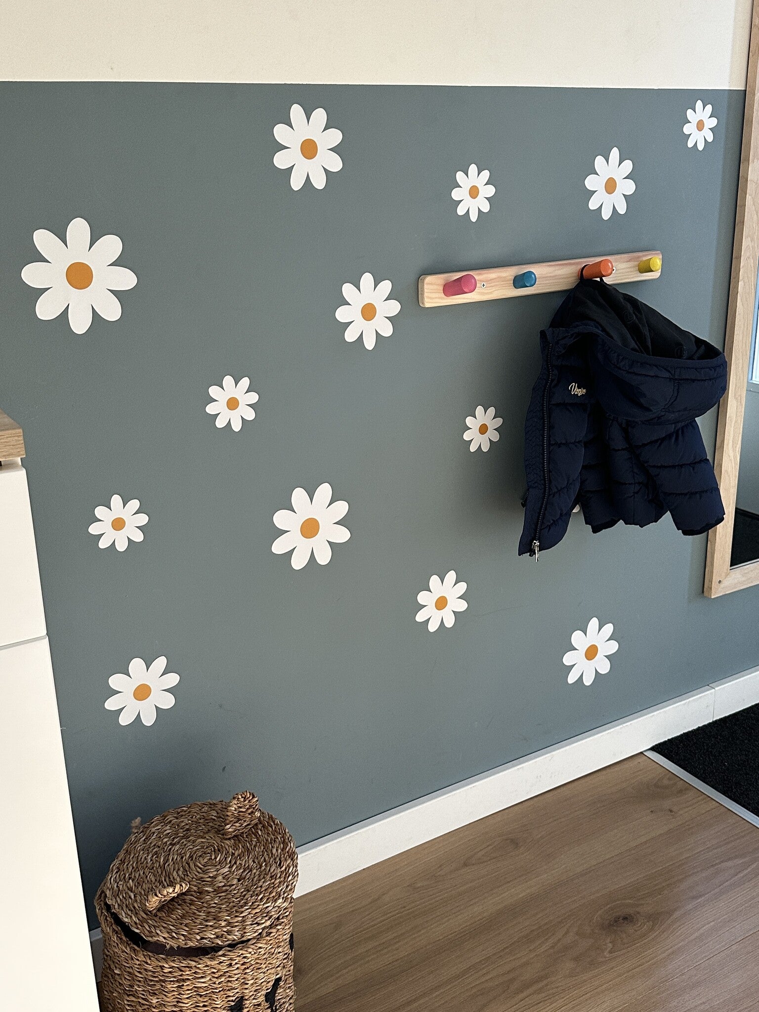 Muurstickers daisy flowers - madeliefjes bloemen kinderkamer