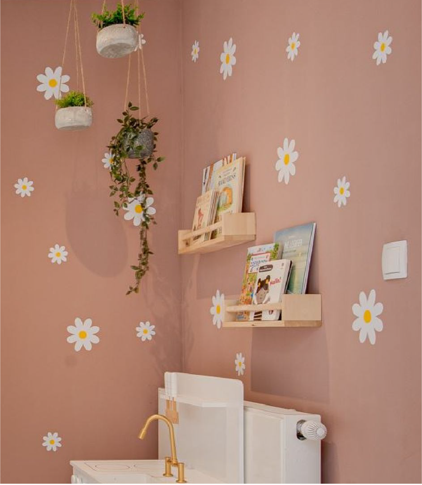 Muurstickers daisy flowers - madeliefjes bloemen kinderkamer
