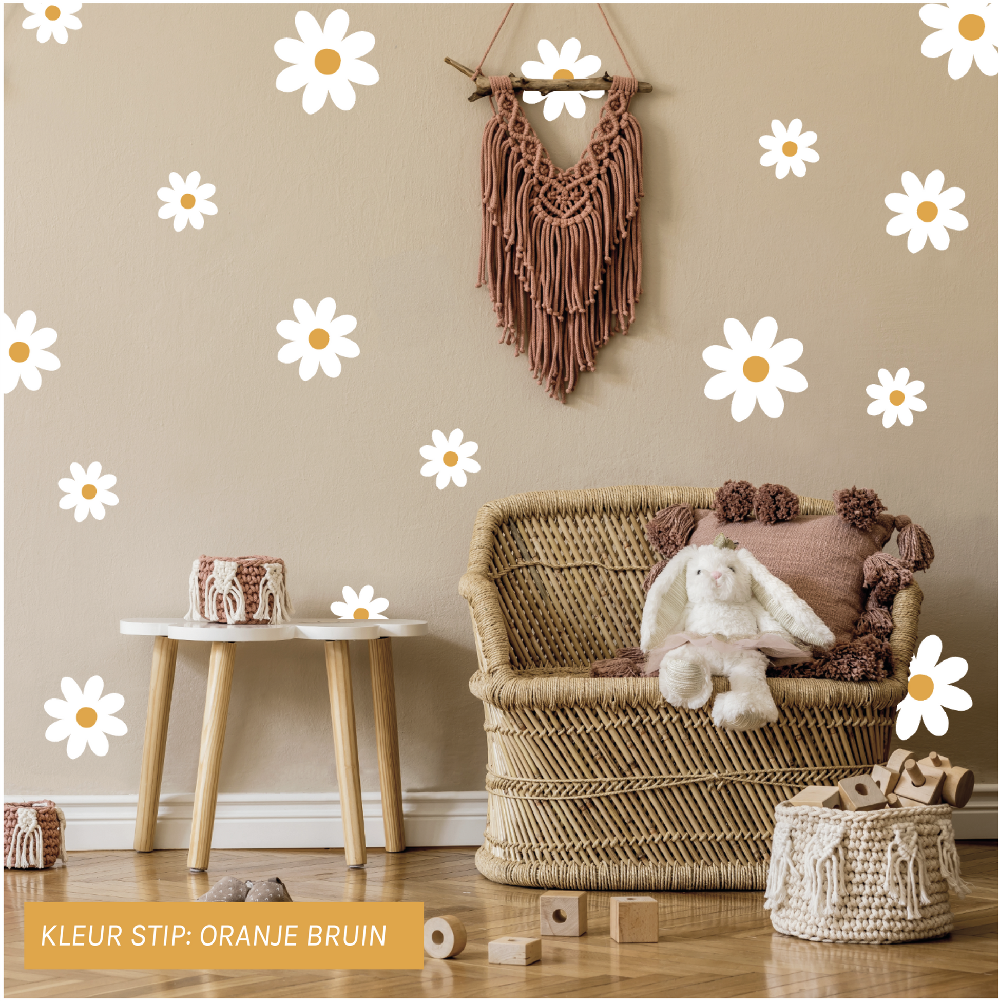Muurstickers daisy flowers - madeliefjes bloemen kinderkamer