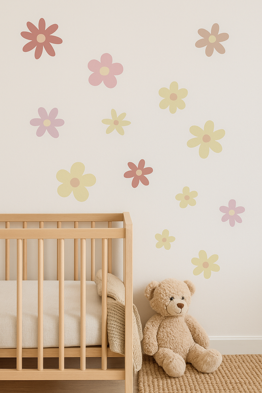Daisy bloemen - madeliefjes muurstickers 65 stuks