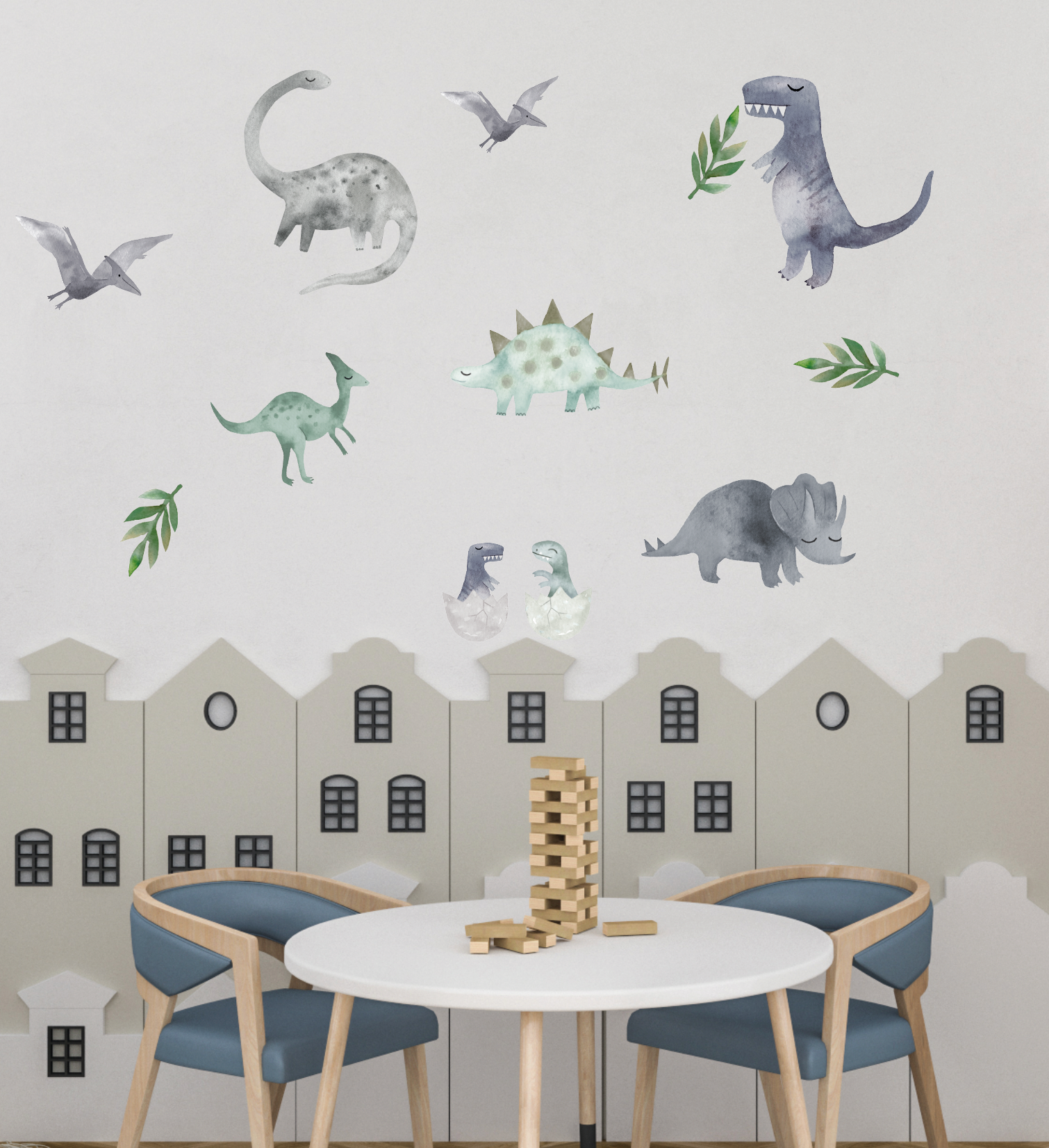 Muursticker dinosaurus kinderkamer jongen