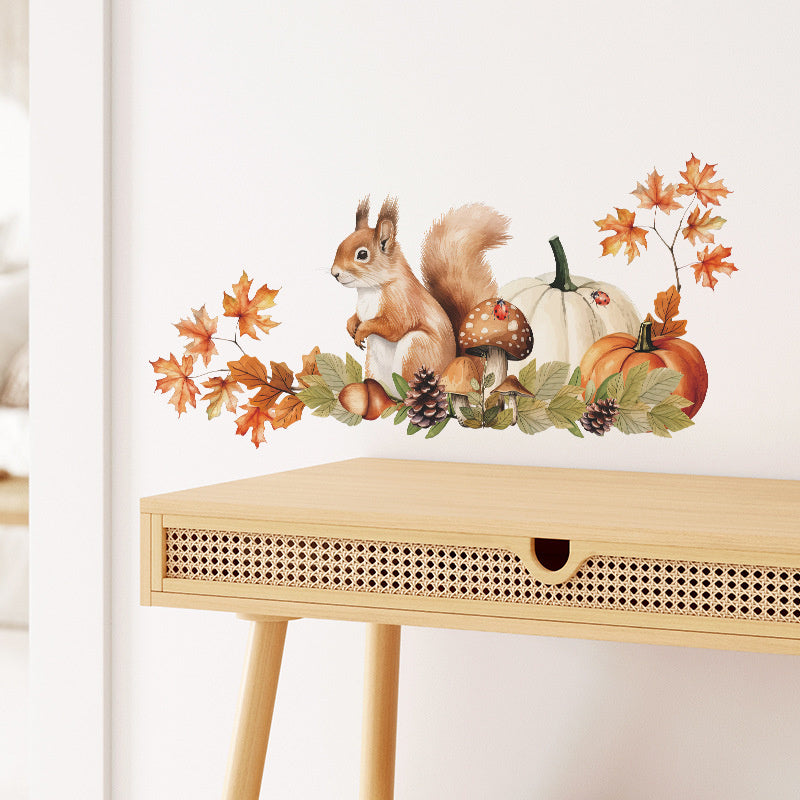 Muursticker eekhoorn bosdieren herfst