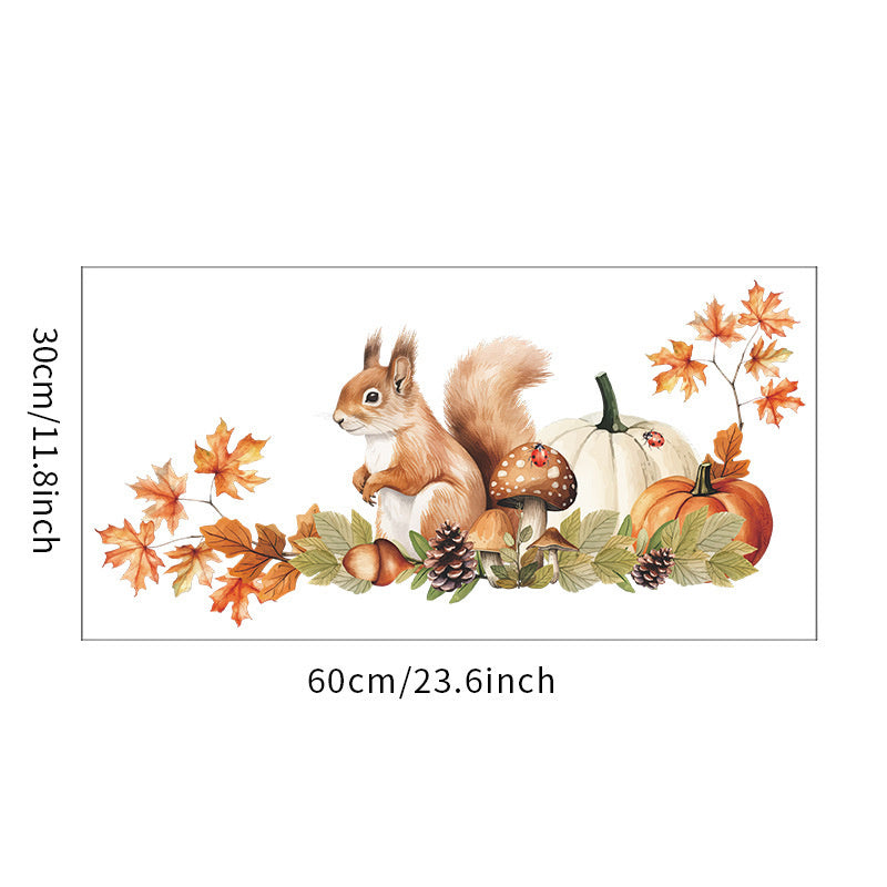 Muursticker eekhoorn bosdieren herfst