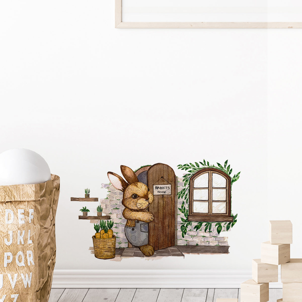Muursticker klein konijntje babykamer