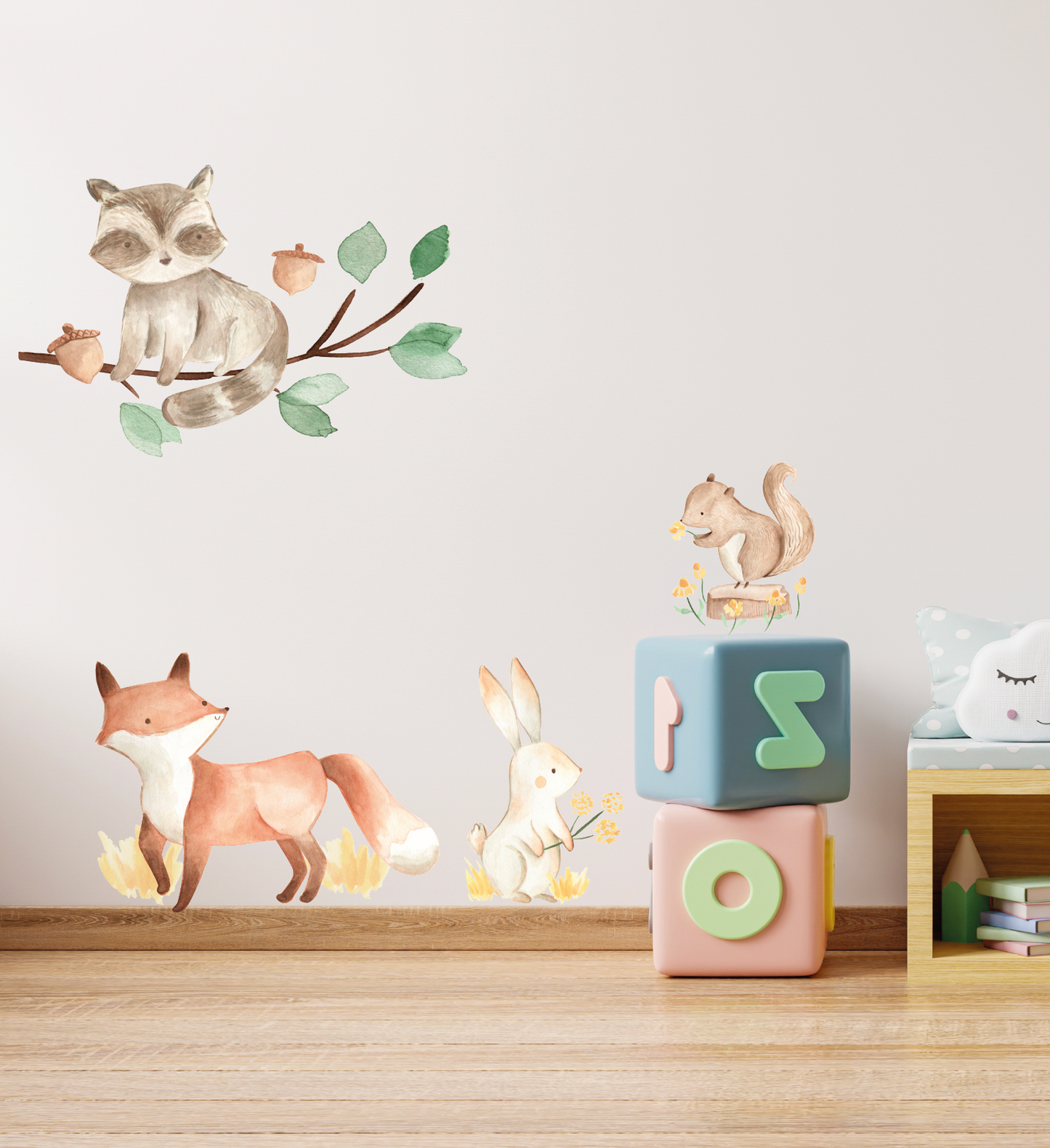 Muursticker bosdieren kinderkamer