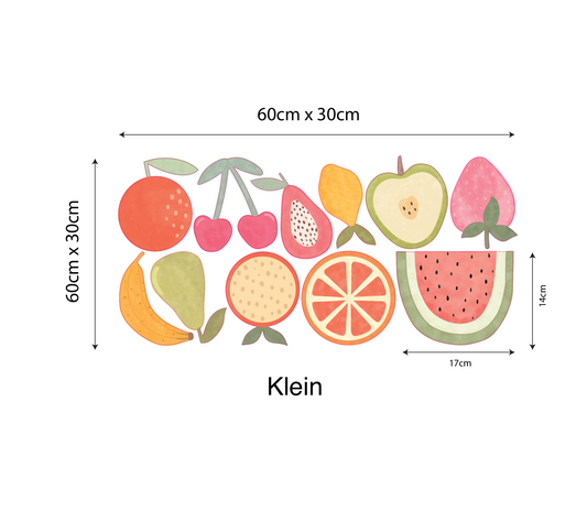 Muurstickers Fruit Waterverf Stijl – Set van 11 Verwijderbare Stickers