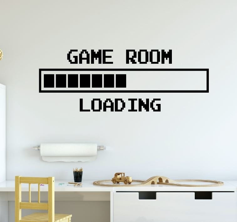 Gamen muursticker game room loading jongenskamer