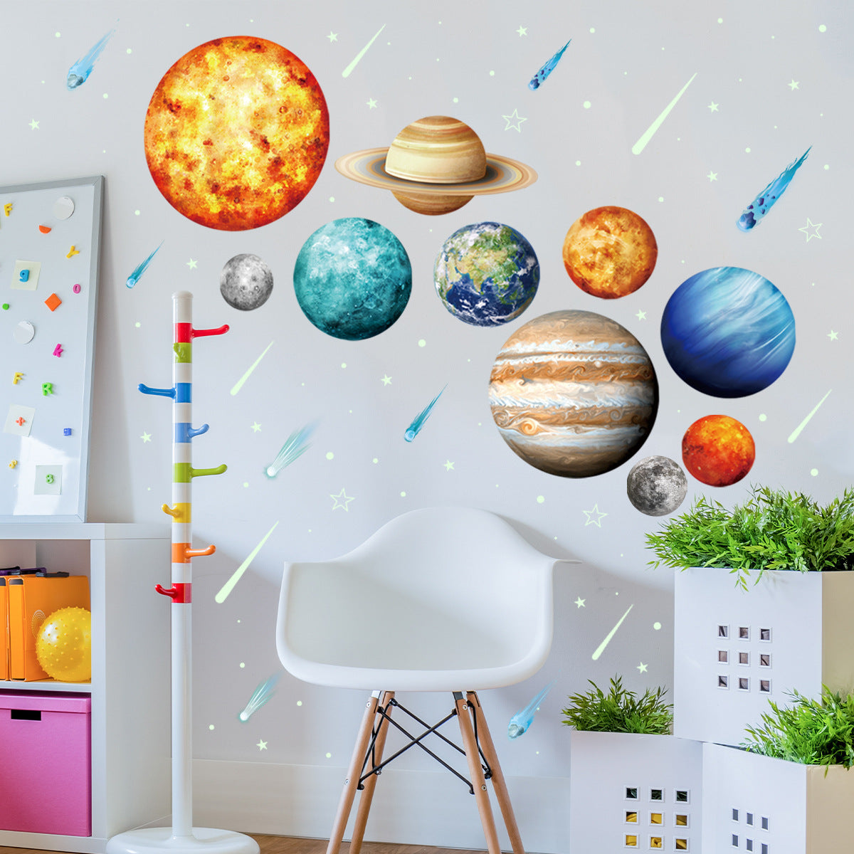 Muursticker glow in the dark zonnestelsel xl - muurstickers planeten babykamer-kinderkamer