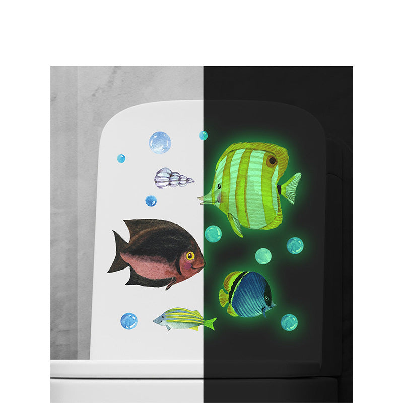 Glow in the dark Muursticker Vissen en bubbels