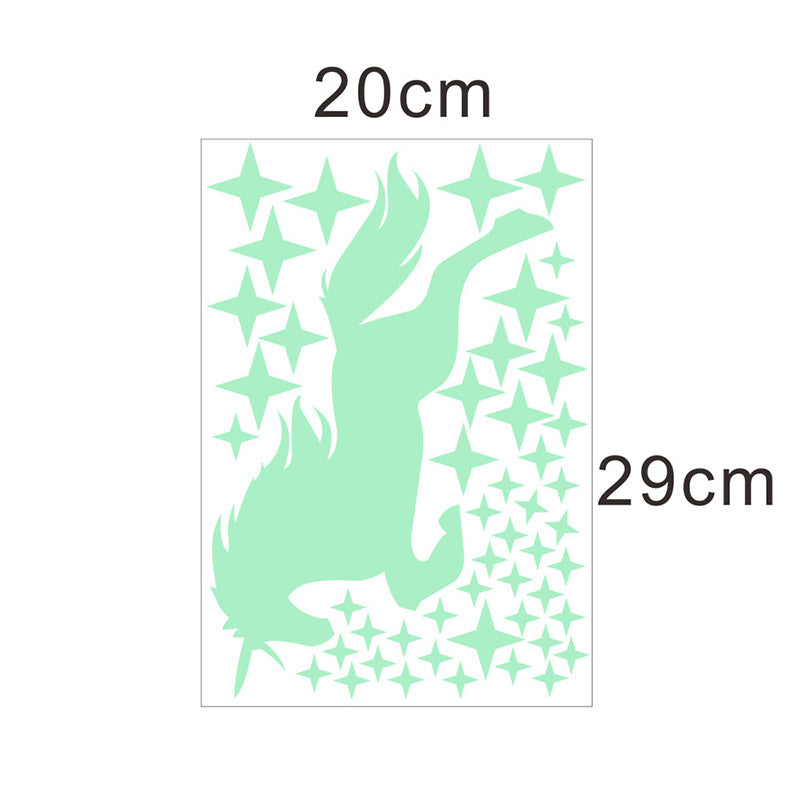 Muursticker unicorn / eenhoorn glow in the dark babykamer